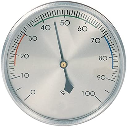 Hokco Analog Hygrometer Humidity Gauge 3.25 inch Diameter with Brushed Aluminum Dial and Bezel