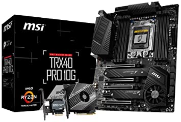 MSI TRX40 PRO 10G Motherboard (AMD sTRX4, PCIe Gen4, M.2, USB3.2 Gen2x2, DDR4, Dual 10G LAN, ATX)