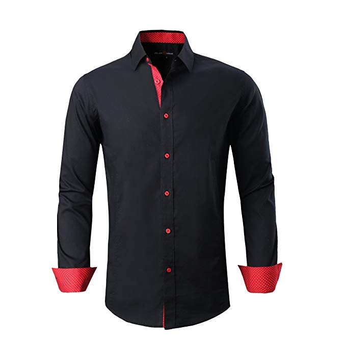 Alex Vando Mens Dress Shirts Regular Fit Long Sleeve Men Shirt