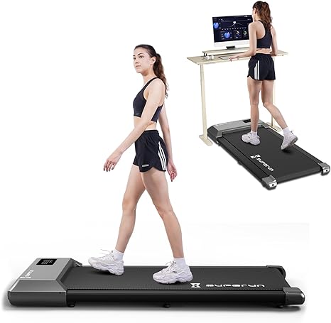 SupeRun Walking Pad, Treadmills for Home/Office 2 in 1 Under Desk Treadmill, Compact Walking Treadmill with Remote Control, Portable Desk Treadmill for Walking Jogging, LED Display, Low Noise