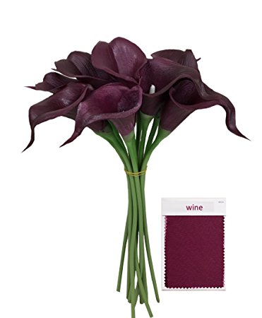 10pc set Real Touch calla lily-Feels just like real (Wine(Burgundy))