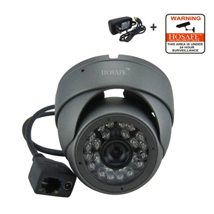 HOSAFE 1MD1G HD IP Camera Outdoor 720P Night Vision ONVIF H.264 Motion Detection Email Alert Remote View Via Smart Phone/Tablet/PC, Working With Foscam Wireless IP Camera Software Blue Iris IP Camera DVR (Grey)