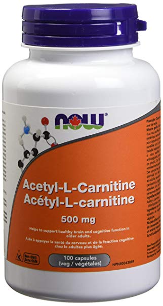 NOW Acetyl L-Carnitine Veg Capsules, 500mg, 100 Count