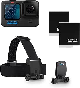 GoPro HERO11 Black Bundle – inklusive HERO11 Black Kamera, Kopfband   QuickClip und Enduro-Akku (insgesamt 2)