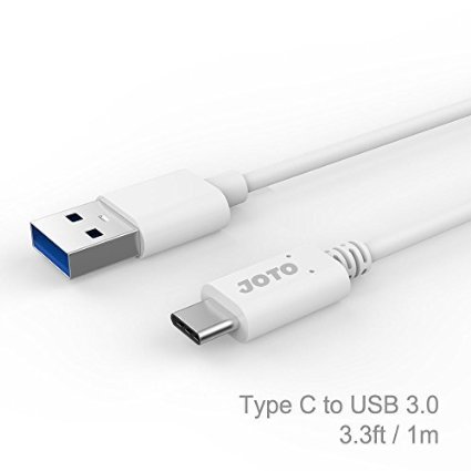 USB 3.1 Type C Cable, JOTO USB-C 3.1 Type-C Male to Standard USB 3.0 Type A Male Charging Cable Data Cable for Apple New MacBook, Chromebook Pixel, Nexus 5X 6P, other Type-C Devices (White, 3.3ft/1M)