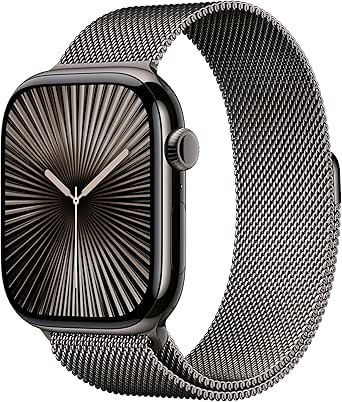 Apple Watch Series 10 [GPS   Cellular 46mm case] Smartwatch with Slate Titanium Case with Slate Milanese Loop - M/L. Fitness Tracker, ECG App, Always-On Retina Display, Carbon Neutral