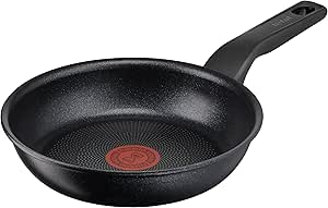 Tefal G30302 Titanium Force Bratpfanne | 20 cm | extra haltbare Antihaft-Beschichtung | Thermo Signal Temperaturanzeiger | induktionsgeeignet | Schüttrand | Schwarz