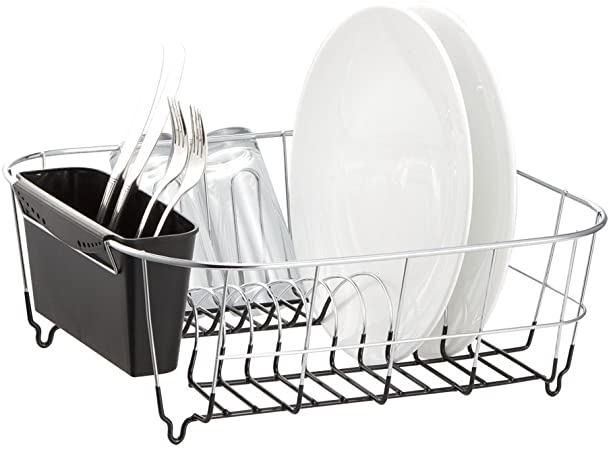Deluxe Chrome-plated Steel Small Dish Drainers (Black)
