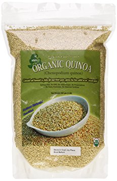 Indus Organics White Quinoa Seeds, 2 Lb Bag, 99% Purity, Pre-Washed, Premium Quality, Non-gmo, Freshly Packed