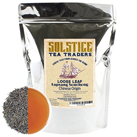 Traditional Smoked Lapsang Souchong Loose Leaf Tea (12 ounces), Chinese Pine-Smoked Black Tea Leaves Makes 130  Cups of Tea