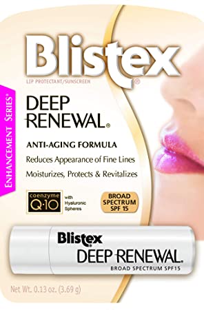 Blistex Lip Protectant Sunscreen Deep Renewal Anti-Aging Formula 0.13 Ounce (3.69g) (Value Pack of 6)