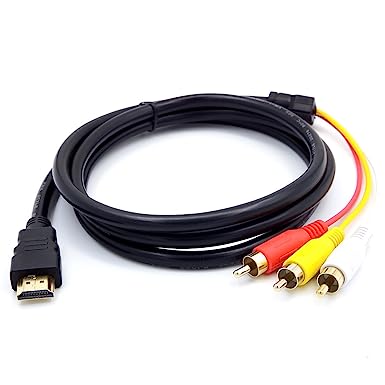 ANRANK HA531080AK 5FT HDMI Male to 3RCA AV Audio Video Cable Cord Adapter for TV HDTV DVD 1080p