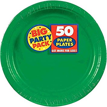 Amscan Amscan Festive Green Big Party Pack Dinner Plates (50 Count), 1, green