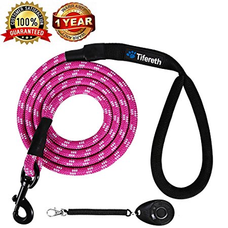 Dog Leashes for Medium and Large Dogs Mountain Climbing Rope Dog Leash 6 ft Long Supports the Strongest Pulling Large and Medium Sized Dogs(Free Dog Training Clicker)