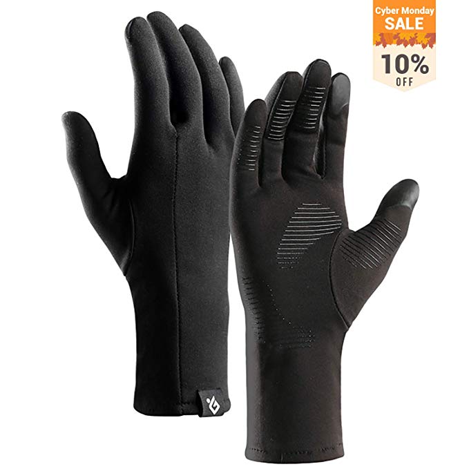 Lanyi Outdoor Sports Gloves Windproof Lightweight Anti-Slip Touchscreen Warm Liner Cycling Running Work Thin Gloves Women Men