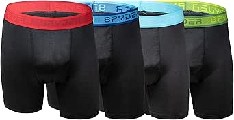 Spyder Mens Boxer Briefs 4 Pack Poly Spandex Performance Boxer Briefs Underwear