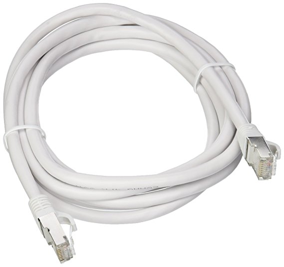 C2G/Cables to Go 00921 Cat6 Snagless Shielded (STP) Network Patch Cable, White (8 Feet, 2.43 Meters)