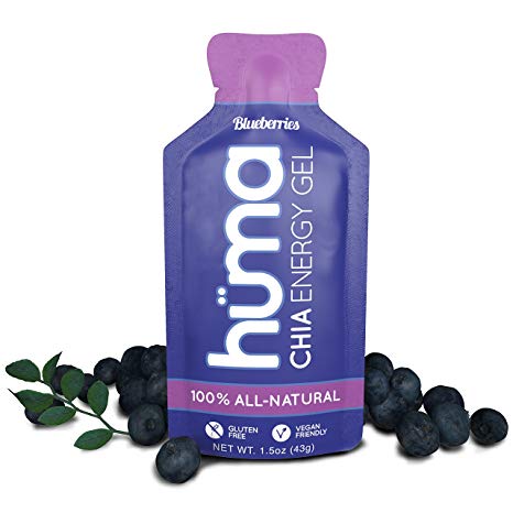 Huma Chia Energy Gel, Blueberries, 12 Gels - Premier Sports Nutrition for Endurance Exercise