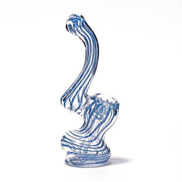 4.5" Glass Sculpture, Clear with Blue Thread Waterfall Australia