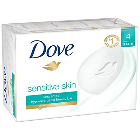 Dove Beauty Bar, Sensitive Skin 4 oz, 4 Bar