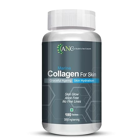 ANC Marine Collagen 3000mg Peptides for Men & Women Supports Healthy Skin, Hair, Nails, Bone & Joint 180 Tablets