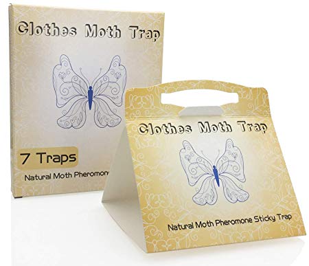 PTCLTRAPS8 Highly Effective Clothes Moth Traps with Natural Premium Pheromone Attractant Case-Making, Carpet Webbing Moth,Get Rid of Wool Moths Safe and Odor-Free