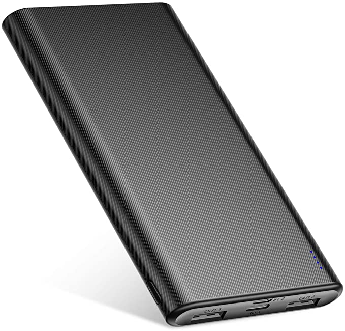 IEsafy Portable Charger, 10000mAh Ultra-Compact Power Bank with Dual Output Ports, Micro & Type C USB inputs, Compatible with iPhone 12/11 /11 pro/11 max/Xs/XR/XS Max/X, Galaxy S9/Note 9 and More
