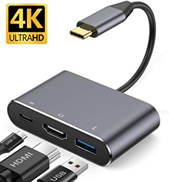 USB C to HDMI Adapter,MEALINK Type C Multiport Hub USB C Adapter 3-in-1 USB-C to HDMI USB3.0  USB-C Charging Port(PD Qucik Charging) Adapter Cable for MacBook,Chromebook Pixel