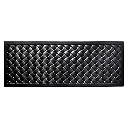 Calloway Mills 900071848 Hampton Weave Rubber Doormat, 18" x 48", Black
