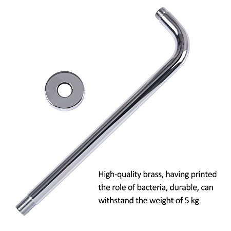 ARTBATH Extra Long 16 Inch Replacement Shower Arm with Flange for 10" 12" Rain Shower Heads,Chrome