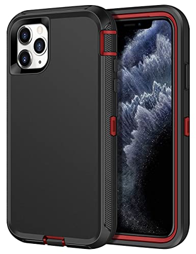 CHEERINGARY Case for iPhone 11 Pro Max Case Protective Shockproof Heavy Duty Anti Scratch Case iPhone 11 Pro Max Case for Men Women Dust Proof Antislip Case for iPhone 11 Pro Max 6.5 inches Black Red