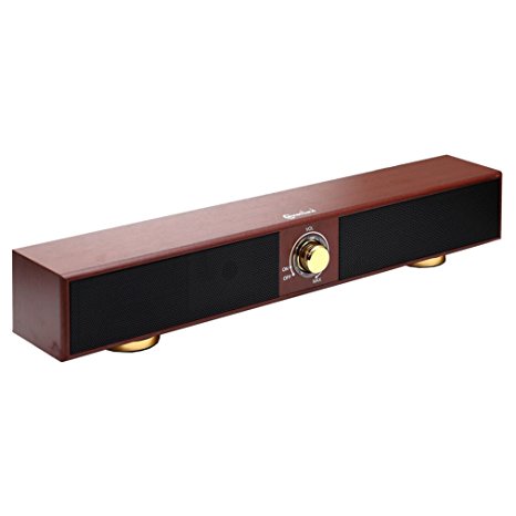 Connectland 17 Inch 2.0 Channel USB Powered Stereo Sound Bar for Desktop & Laptop PC Dark Walnut CL-SPK20150