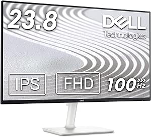 Dell S2425H Monitor - 23.8-inch Full HD (1920x1080) 8Ms 100Hz Display, Integrated 2 x 5W speakers, 2 x HDMI, 16.7 Million Colors, Tilt Adjustability - Silver