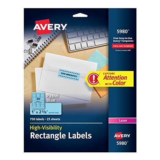 Avery High-Visibility Laser Printable Labels (5980)
