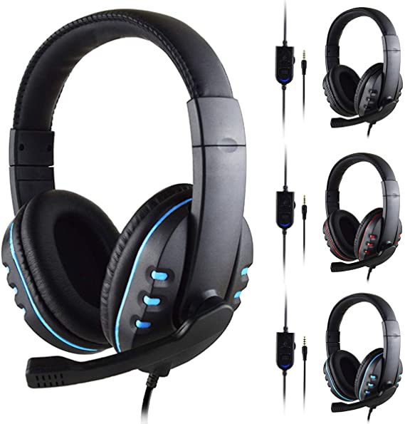 Rehomy 3.5mm Wired Gaming Headset, Over-Ear Surround Stereo Headphone with Noise Cancelling Mic, Compatible with PC, PS4, Mac