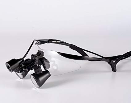Songzi Optics (2.5X,3X,3.5X Optional) Black Goggles Frame Binocular Medical Dental Loupes Surgical Loupes & High Brightness Headlight (Working Distance :(280-380mm) S, Magnification:2.5X)
