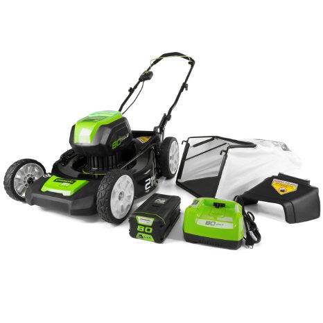 GreenWorks Pro 80V 21 Lawn Mower w 1 4Ah Battery and Charger
