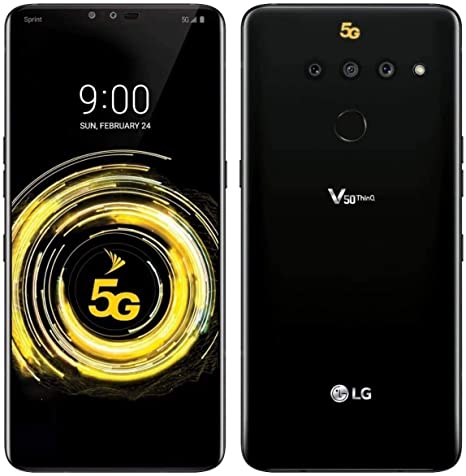 LG V50 ThinQ (5G) 128GB LM-V450PM Aurora Black Unlocked Smartphone (Renewed)