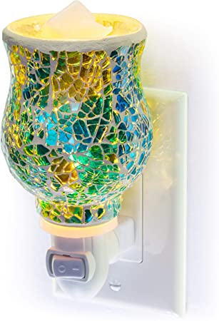 Dawhud Direct Mosaic Glass Plug-in Fragrance Wax Melt Warmers (Ocean Sunrise)
