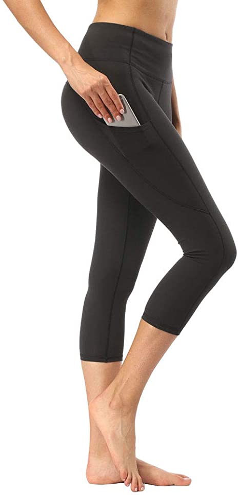 adorence 3/4 Capris High Waist Yoga Pants for Women with Side Pockets