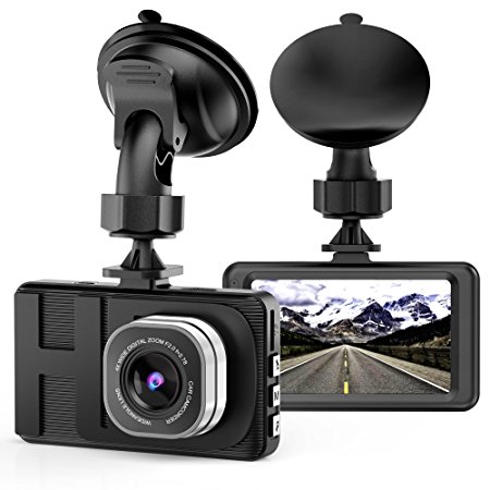 Dash Cam, 170 Degree Super Wide Angle Cameras, Camera for Cars with Full HD 1080P 3.0" TFT Display, G-Sensor, WDR, Loop Recording