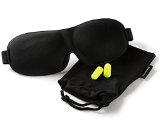 Molliccer Memory Foam Invisible Nosewing Design Contoured Sleep Mask - - Includes Cloth Carry Pouch and Ear Plugs -For Travel Shift Work and Meditation Relaxation