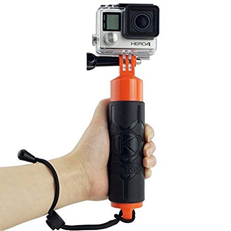 CamKix Premium Floating Hand Grip for Gopro Hero 4, Session, Black, Silver, Hero  LCD, 3 , 3, 2, 1  Floating Hand Grip / Hollow Interior for Storage / Textured Grip for Firm Grip / Thumbscrew / Lanyard Included