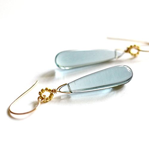 Periwinkle blue long glass dangle earrings