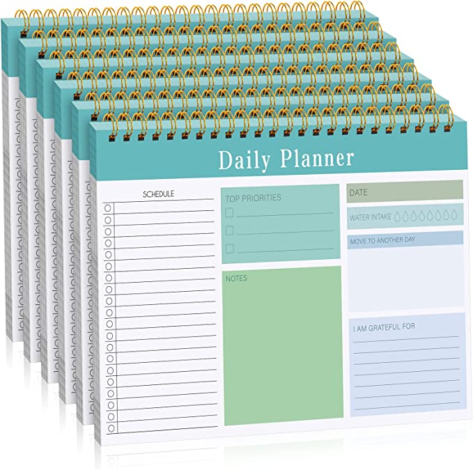 6 Pack to Do List Notepad Daily Planner Notepad to Do Notebook Daily to Do List Notebook Daily to Do Notepads for Adults and Kids Classroom Office Gifts, 30 Sheets/ Pack (More Planned)