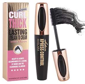 Natural 4D Silk Fiber Mascara, Lengthening and Thick, Long Lasting, Waterproof & Smudge-Proof, All Day Exquisitely Lush, Full, Long, Thick, Smudge-Proof Eyelashes