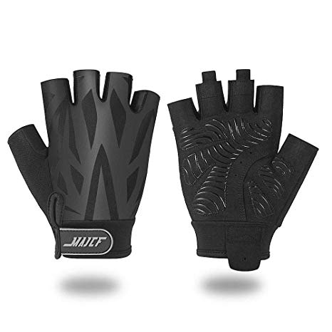 MAJCF Cycling Gloves Men Bicycle Gloves Half Finger 5MM Gel Pad Shock-Absorbing Mountain Bike Gloves, Anti- Slip Road Riding Gloves Breathable Sports Gloves Accessories for Men/Women