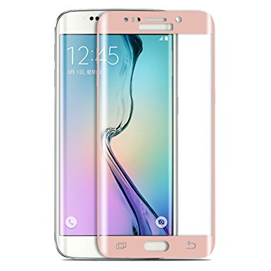 Samsung Galaxy S7 Edge Screen Protector, Chirisen Cell Phone Touch 3D Full Coverage Tempered Glass Screen Protector with Bubble Free, Anti Glare Scratch Reflective, Armor Guard, High Definition(Pink)