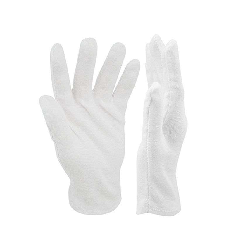 LJY 12 Pairs 9 Inches Thickened White Cotton Gloves Work Gloves, Coin Jewelry Silver Inspection, Large Size