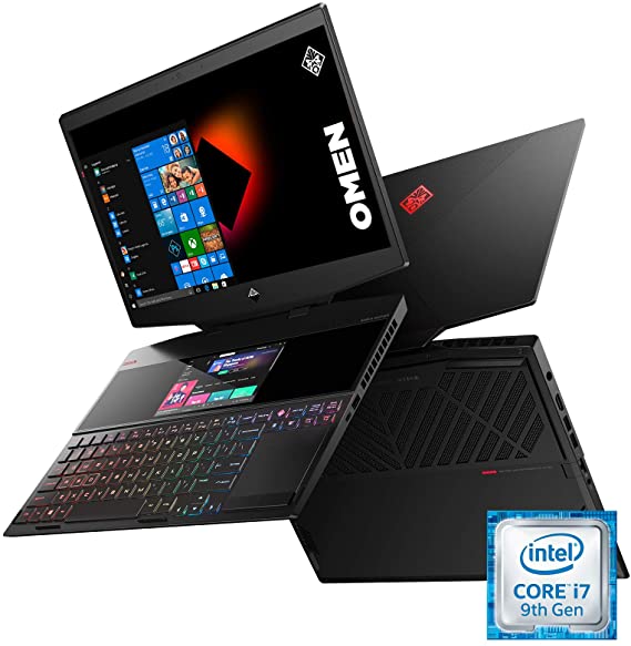 HP OMEN X 2S 2019 15-in Gaming Laptop with Secondary Touchscreen Display, Intel i7-9750H, NVIDIA RTX 2080 with Max-Q 8 GB, 16 GB RAM, 1 TB SSD, VR/MR Ready, Windows 10 Home (15-dg0020nr, Black)